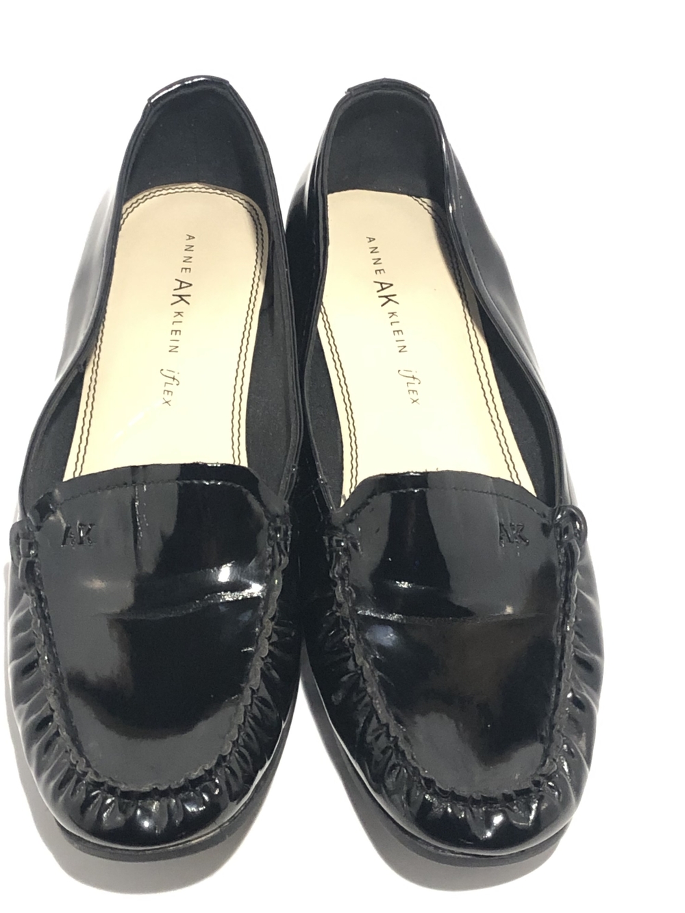 Anne Klein Black Patent Moc Toe Women's Loafers